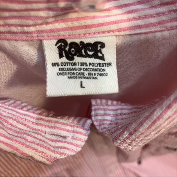 Royce Brand Pink & White Seersucker Long-Sleeve Ventilated Shirt, Size Large - Picture 3 of 8
